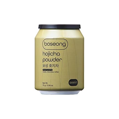 SEEIN Boseong Hojicha Powder 75g Can - Premium Roasted Green Tea Powder - Unsweetened, Low Caffeine (Can 75g) Cover