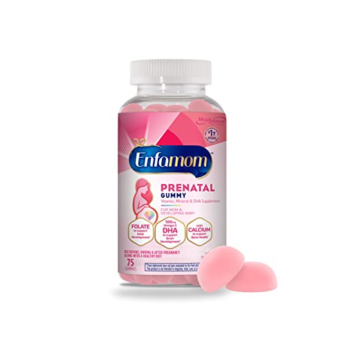 Enfamom Prenatal Multivitamin, 75 Gummies, Supplement for Pregnant and Lactating Women from Enfamom, Omega-3 DHA + Folate (as Folic Acid) + Calcium, Iodine, Zinc, Vitamin D, Raspberry Lemon Flavor