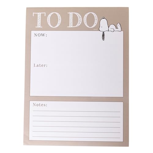 Image of Snoopy To-Do List Notepad by Gaphique, 150 Tear-Away Sheets, Task Planner, Daily Organizer, Memo Writing Pad, Priority Checklist, Undated, 6 inch x 8 inch