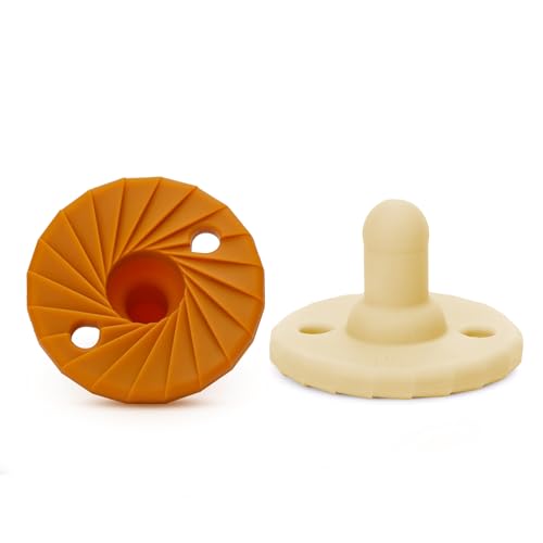 Doodle & Co. Tokyo Classic Pacifier For New Born Babies | BPA Free Natural Shape 100% Silicone For Infants With & Without Teeth | Helps Promote Healthy Oral Development | 0-3 Months | Spice/Smash Cake