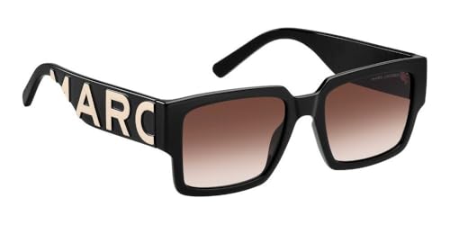 Marc Jacobs Marc 739/S Sunglasses, Black/White, 54 Unisex, Classic, Rectangular, Black3
