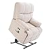 Produktbild HOMCOM Massagesessel Aufstehhilfe elektrischer Relaxsessel mit Wärmefunktion Verstellbarer Winkel USB Fernbedienung Kurzplüsch Beige 83 x 95 x 105 cm