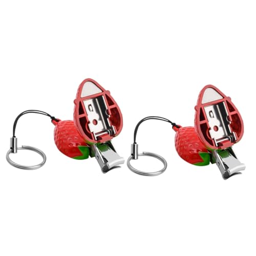 MUSISALY 2個 ストロベリーネイルシザーズ 漫画爪切り かわいいいちごの爪切り 家庭用爪切り 子供の爪切り nail clippers プロの爪切り 小さくてかわいい爪切り ステンレス鋼 赤
