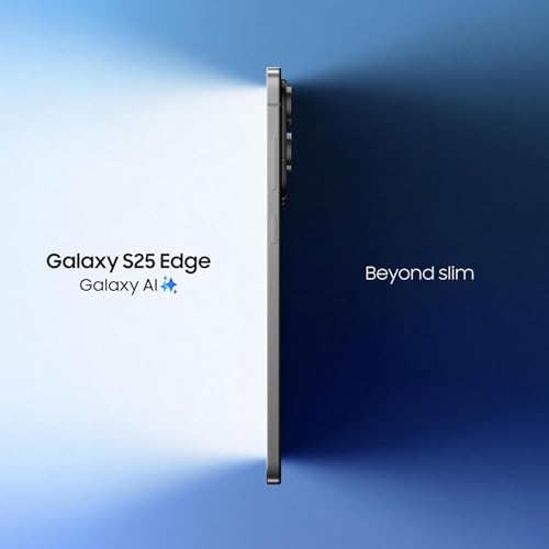 SAMSUNG Galaxy S25 Edge Phone, 512 GB AI Smartphone, Unlocked Android, Night Video, Fast Processor, ProScaler Display, All-Day Battery, 2025, US 1 Yr Manufacturer Warranty, Titanium JetBlack