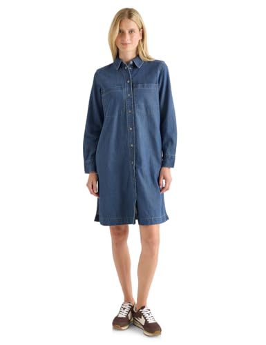 CECIL Damen 1408976 Denim-Look Kleid, mid Blue wash, XL
