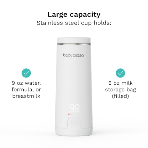 Baby Brezza Portable Baby Bottle Warmer - Breastmilk + Formula Safe, White - image 5