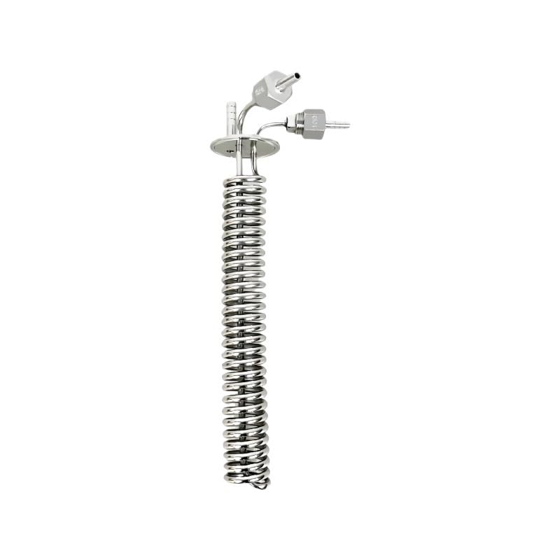 Bobina de enfriamiento de acero inoxidable 304, conexión de abrazadera de tres terminales de 2 "con conector de tubería Industrial de rosca macho de 1/2"