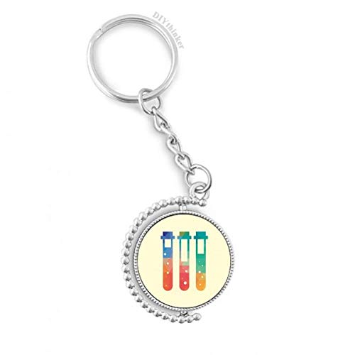 Porte-clé tubes à essai chimie rotatif pour badges et clés de labo