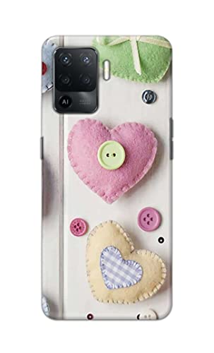 Image of PRINTFIDAA Heart Shape Hard Back Cover for Oppo F19 Pro Back Cover -(P6) KAT1010