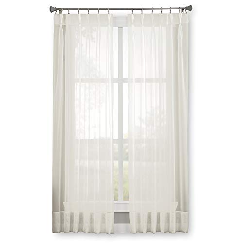 Curtainworks Soho Voile Sheer Pinch Pleat Curtain Panel, 29 by 63", Oyster, W 29" x L 63" (1 Panels) - Image 2