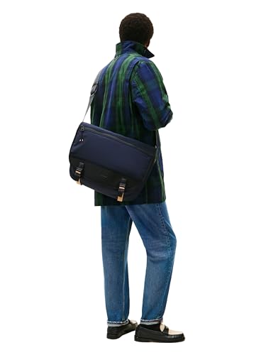 Image of Tommy Hilfiger Men's Lightweight Messenger Laptop Bag With Buckle and Adjustable Strap