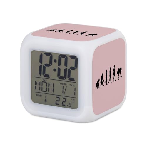 Fabulous Réveil Cube Lumineux Rose - Evolution Football Americain USA Sport Athlète - 7,8 x 7,8 x 7,8 cm - Retro Éclairage Multicolore LED