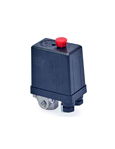 Grandmaster - Presostato Para Compresores de Aire, Monofásico, 1/4" 4 Vías, Regulador de Compresor, Control del Interruptor Compresor