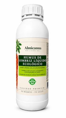 Humus Líquido Orgánico ALMICANNA – Fertilizante Natural con Microorganismos Activos – Mejora del Suelo y Desarrollo Radicular – 100% Origen Natural (5L)