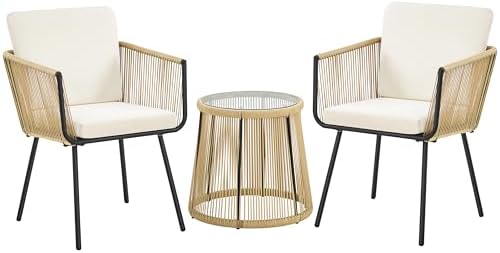 Yaheetech 3TLG. Rattan Balkonset, Gartenmöbel Set inkl. 2 Stühle ...