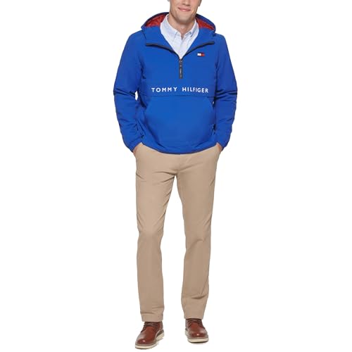 Image of Tommy Hilfiger Adaptive Men's Performance Fleece Lined Hooded Popover Jacket