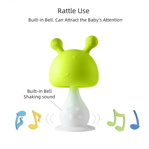 Image of Kidology Silicone Mushroom Teethers, Self-Soothing Pain Relief Soft Baby Toys Sensory Montessori Fine Motor Skills Toy for Babies Toddlers 3 + Months