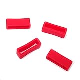 Honbay 4PCS 20mm Rubber Replacement Watch Band Strap Loops (Red)