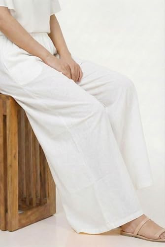Image of Women Plazzo | Rayon Wide Leg for Women | Elastic Waist Flared Palazo Trousers | Comfortable Casual & Ethnic Wear Palazzo Pants