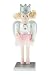Clever Creations Chubby Sugar Plum Fairy Nutcracker | Traditional Chubby Fairy Nutcracker Wearing White Sparkly Top with Baby Pink Tutu and Ballerina Shoes | 7" Tall with Clear and Silver Wings