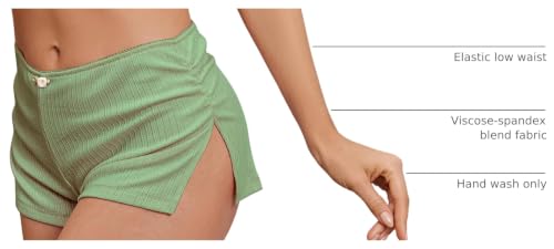 Image of FaroDor Cute Micro Pajamas Shorts for Women Low Rise Side Slit Ruched Lounge Shorts Pj Bottoms