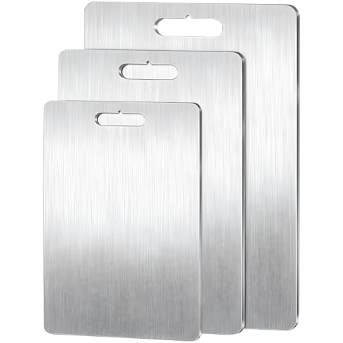 Tábua de corte de titânio de aço inoxidável dupla face de grau alimentício para uso doméstico (39 x