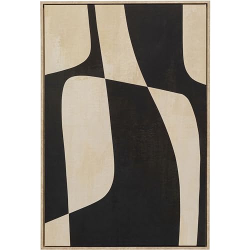 Kare Design Impression sur toile forme classique Blacky Noir/blanc Décoration murale verticale pour salon Décoration murale abstraite moderne pour salon,...