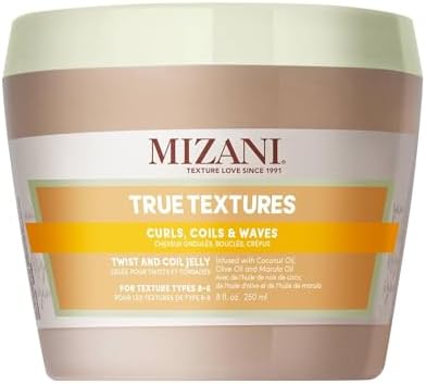 Mizani Twist And Coil Jelly, For Shaping and Styling Curls or Tight Coils, Formulated with Coconut, Olive and Marula Oils For Soft and Smooth Hair, True Textures Twist and Coil Jelly, 250ml