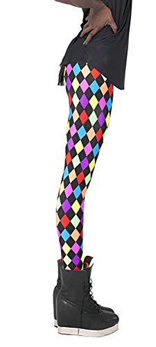 Image of QZUnique Leggings for Women, Halloween Full-Length Printed Legging Footless Elastic Yoga Pants, Regular and Plus Size