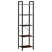 HOMCOM Libreria Stile Industriale a 5 Scaffali, Mobile Libreria in Legno e Acciaio per Casa, Ufficio e Studio, Marrone Rustico