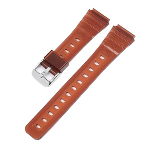 LYBELIRH Casio F91W F-84 F-105 108 A158 A168 AE1200 AE1300 Ήo[Xgbv Y fB[X jo[T TPU pvoh 18mm(Brown silver)