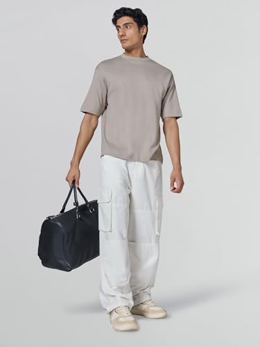 Image of XYXX Drift Oversized Tshirt for Men | 100% Combed Cotton | Solid Roundneck Drop Shoulders Half-Sleeve T Shirt