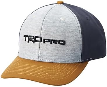 Toyota TRD Pro Colorblock Baseball Cap, Heather Gray/Navy/Camel, Adjustable Velcro Closure, (TP004500)