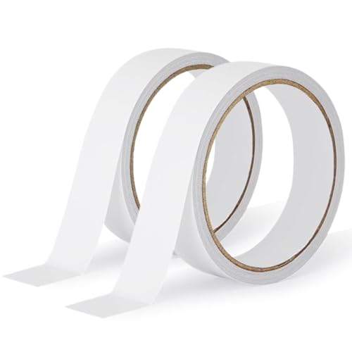 KEYRI 2 rotoli nastro biadesivo extra forte, 18 mm x 10 m, nastro autoadesivo doppio lato, extra forte, trasparente, nastro di montaggio per poster foto tappeti feste pavimenti (2)