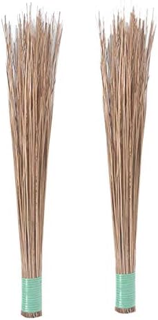 Natural Coconut Leaf Grass Broom Stick For Floor Cleaning, Bathroom Cleaning & Wet Floor (Teela/Nariyal Jhadu) - Quantity 2