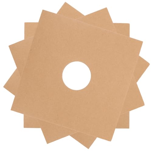 HOMOCONO Fundas para Discos de Vinilo Diseño en Ángulo Recto de 12 Pulgadas, 4 Piezas de Papel Kraft Grueso y Ventilación para Almacenamiento Seguro