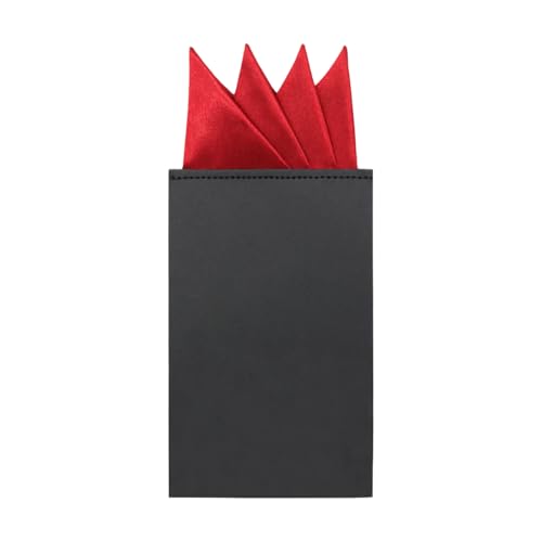 GHTIYLP Prefolded Pocket Squares for Men Solid Color Pre-folded Mens Handkerchief Suit Pocket Square for Business Wedding (Red Mountain)