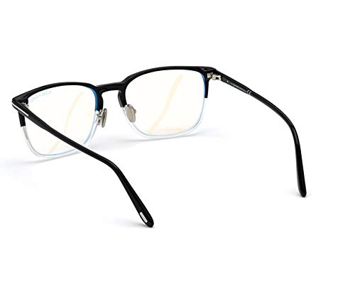 Eyeglasses Tom Ford Ft 5699 -B 005 Shiny Black With Crystal/Blue Block Lenses #TOP2