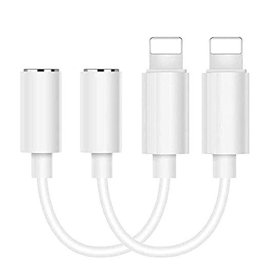 (2-pack) hörlurar på 3,5 mm anslutning adapter aux-kabel, hörlursadapter kompatibel med iPhone XS/XS Max/XR/X/7/7 Plus/8/8 Plus-Aux-Audio-Dongle för alla iOS