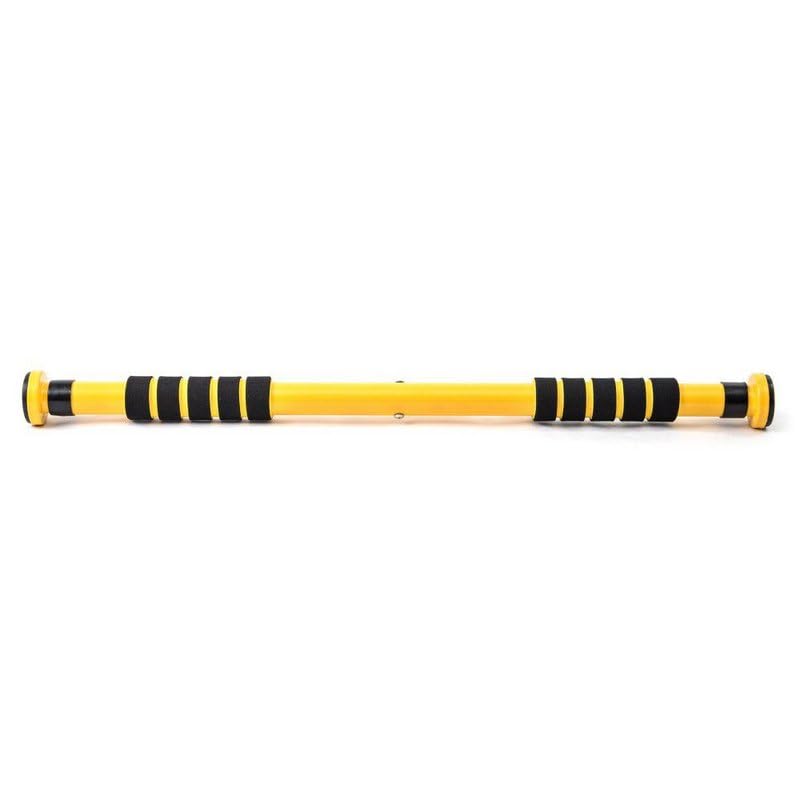 Barra De Porta Fixa Ajustável Para Exercícios Flexão Amarelo Com Pegada Anatômica WCT