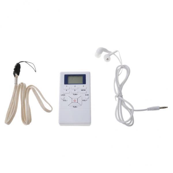 5xPortable Mini FM Pocket Radio with Digital LED Display with Earphone White| Portable Audio & Headphones | Portable AM/FM ||-image-24