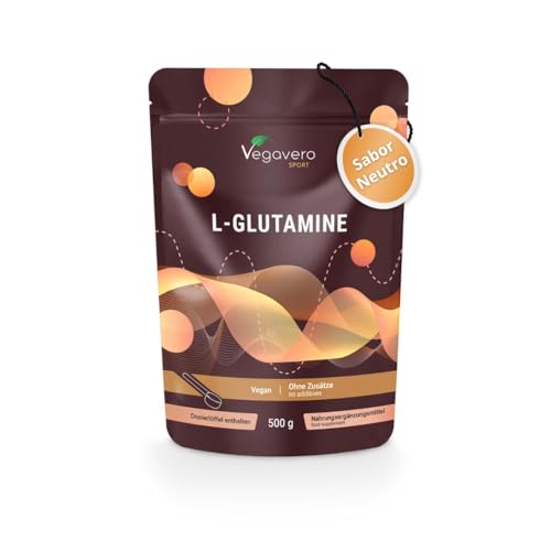 L Glutamina en Polvo | 500 g 100% PURA | Materia Premium: AMINOFERMENT | Recuperador muscular + Resistencia | 100 Porciones | Sin Sabor & Sin Aditivos | Vegano | Vegavero