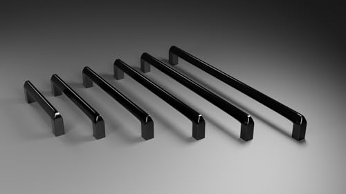 Image of Atlantic Triangle Pull Handle Stainless Steel Black Coating for Kitchen and All Types Wooden Furniture Doors, Total Length: 4 inches, Hole to Hole - 96 MM,Pack of 4 PCS