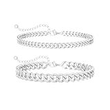 plucar Ankle Bracelets for Women, 14K Gold Anklets for Women Waterproof Cuban Link Chain Layered Anklet Set Gold Ankle Bracelets for Women Summer Beach Foot Jewelry Gifts