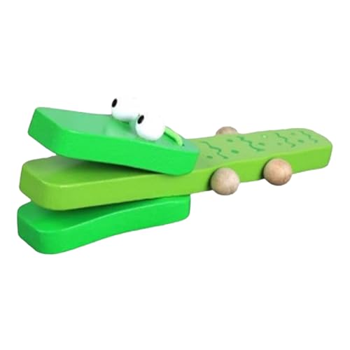Claqueta de castañuela de madera – Juguete musical de dibujos animados de | Instrumento de percusión educativo para adultos y niños | Fabricante de ritmo portátil que promueve el juguete de