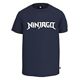 Einfarbig LEGO Ninjago Jungen T-Shirt mit Ärmelabzeichen Ninja LWTaylor 106