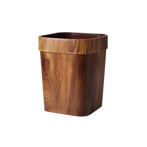 Poubelle imitation bois haut de gamme style carré sans couvercle