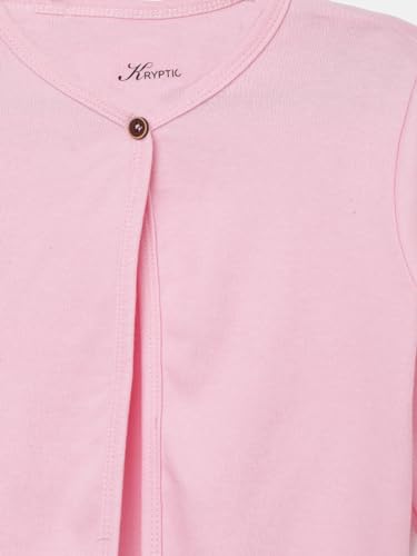 Image of KRYPTIC Kids Girls Regular Length Cotton Shrug - Pack of 2 Soft, Lightweight Open-Front Layers for Stylish Everyday Wear and Casual Outfits.