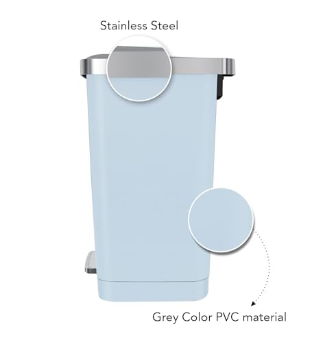 Image of Obsessions EKO 15L Plastic Step Bin with Pedal, Waste Storage Trash Can Ideal for Home, Kitchen and Office, Blue