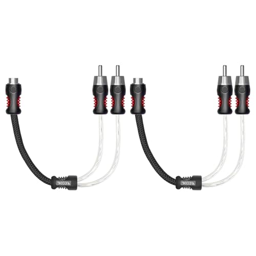 Recoil P1F2M OFC 1 Female to 2 Male Connectors RCA Audio Y-Adaptor Cables